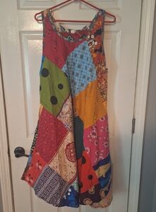 Colorful Patchwork Sleeveless Dress